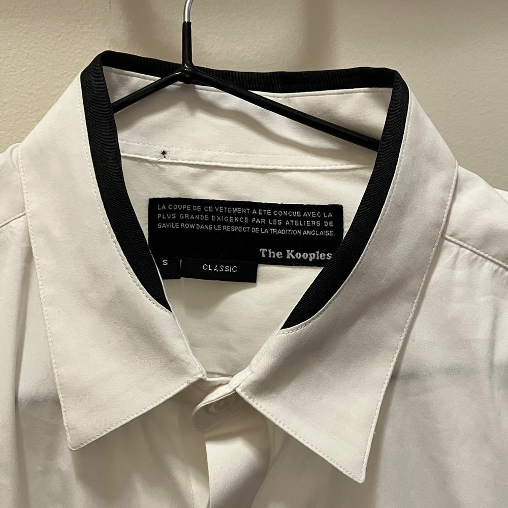 The Kooples Classic White Shirt with Black Trim. M’s Small